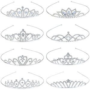 8 Pieces Silver Metal Birthday Party Prom Bridal Wedding Dazzling Rhinestone Pri